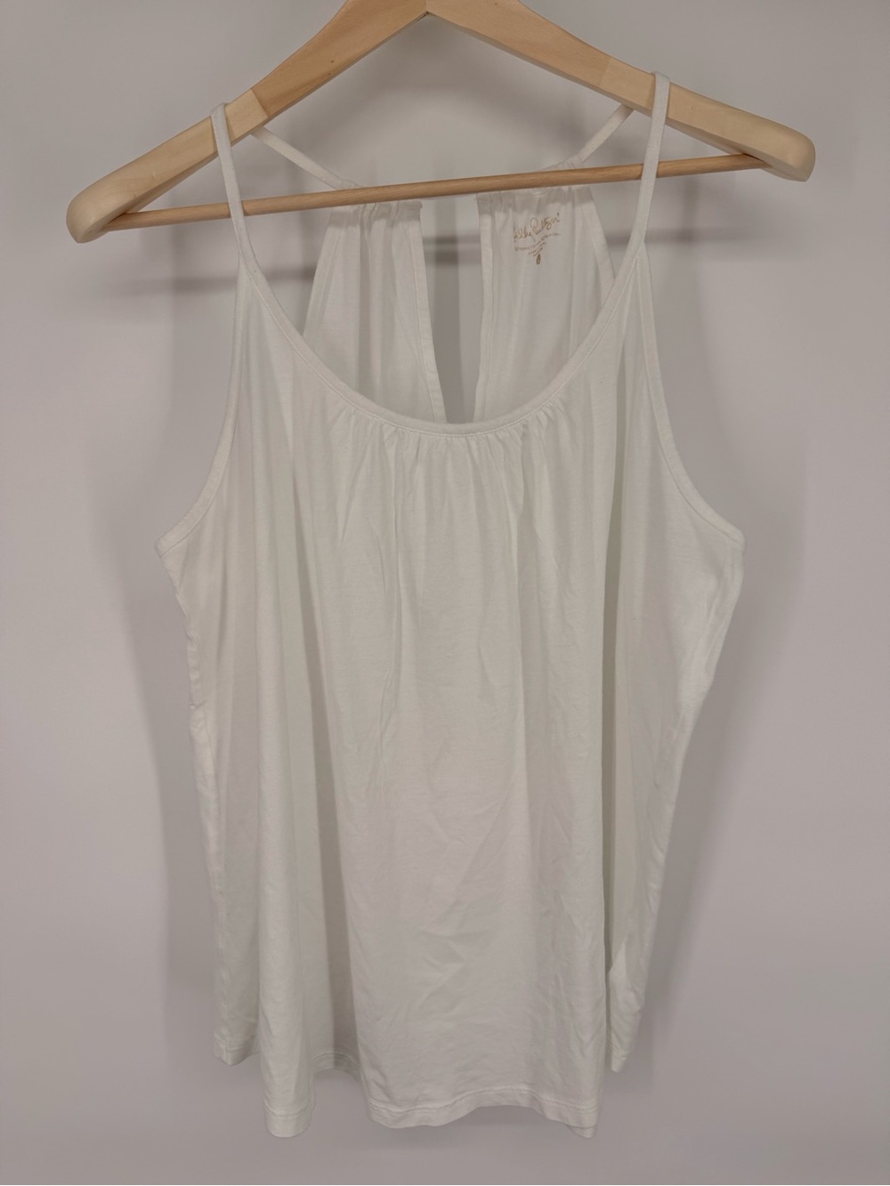 Lilly Pulitzer Pima Cotton Modal Women's White Racerback Tank Top Size L - Picture 1 of 6